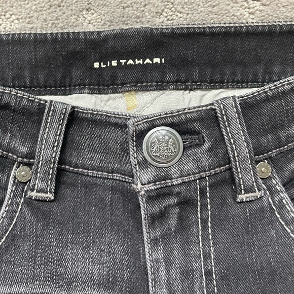 Elie Tahari Adena Relaxed Straight Jeans Black Size 4 - Picture 2 of 6